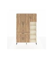 Arges Dolap 10 Raflı Tek Çekmeceli 5 Kapaklı 132x30x195 Aytaşı-Çam/Çam