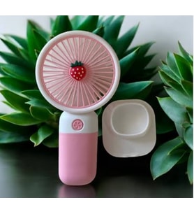 T300 MEYVE TEMALI PEMBE ŞARJLI MİNİ EL FANI