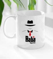 BK Gift Kişiye Özel Babalar Günü Hediyesi Baba Godfather Tasarımlı Kupa Bardak-17 (Beyaz)