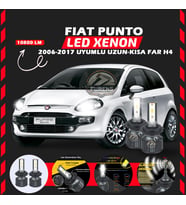 Fiat Punto 2006-2017 Uzun - Kısa Far Uyumlu Şimşek Etkili Led Xenon Premium Series H4