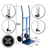 Koli Taşıma Arabası Katlanır Tablalı 120kg Taşıma Kapasiteli El Arabası