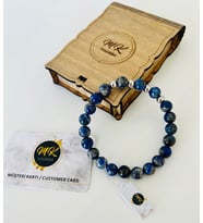 GERÇEK LAPİS LAZULİ TAŞI BİLEKLİK  MÜŞTERİ KARTLI ÖZEL KUTUSUNDA MK.001.003