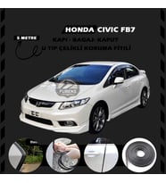 Honda Civic FB7 Oto Araç Kapı Koruma Fitili 5metre Parlak Siyah Renk