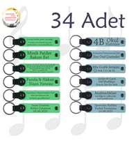F Yeşili & Gök Mavi, Kına Gecesi Misafirlerine Anlamlı Anı, 34’lü Set, Kişisel Mesajlı Anahtarlık