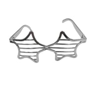Parti Gözlük Plastik Camsız Panjur Yıldız Şekilli Gümüş 14x6 cm
