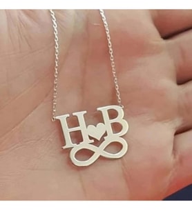 Gümüş Kalpli Harf Ve Sonsuzluk Kolye