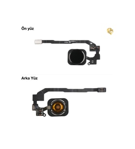Uyumlu iPhone 5S Home Tuşu - Siyah / Uzay Grisi Orta Tuş Butonu Parmak izi butonu açma-kapama butonu açma-kapama tuşu yan güç tuşu power tuşu home tuş