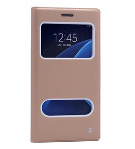Galaxy C7 Kılıf Dolce Kapaklı Kılıf (Gold)