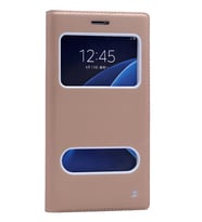 Galaxy C7 Kılıf Dolce Kapaklı Kılıf (Gold)