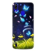 Reeder P13 Blue Kılıf Desenli Silikon Neon Butterflys