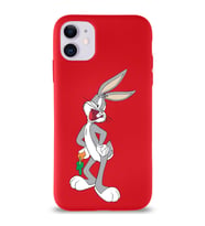 Apple iPhone 11 Uyumlu Lansman Kılıf Bugs Bunny Tasarımlı Altı Kapalı İçi Kadife Kaplı  Kapak (Şeffaf)