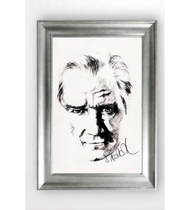 Gümüş Çerçeveli Atatürk Tablo a487