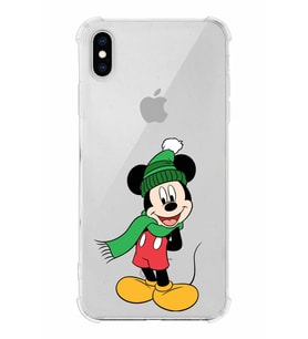 Apple iPhone XS Uyumlu Köşe Korumalı Antişok  Kapak Mickey Mouse Tasarımlı Şeffaf  Kılıf