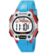Quark Qu-8557099C-1 Dijital Kronometreli Takvimli Alarmlı Işıklı Erkek Kol Saati (Gri)