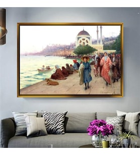Altın Çerçeveli dekoratif tablo l1030 (Gold)