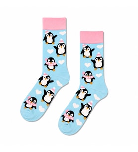 Sevimli Penguen Desenli Unisex Soket Çorap