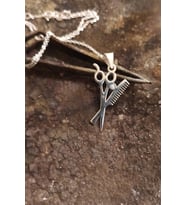 Agai Silver Tarak Makas Model Gümüş Kuaför Unisex Kolye AMR000065