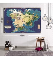 Miyrem Exclusive Serie"  Middle Earth Harita Kanvas Tablo