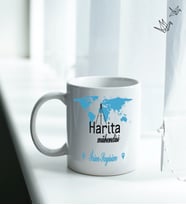 Kişiye Özel İsim ve Fotoğraf Baskılı Harita Mühendisi Temalı Kupa Bardak No:002