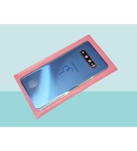 Samsung Galaxy S10 PLUS Uyumlu Arka Kapak Batarya Kapağı - MAVİ - FULL LENSLİ