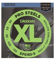 D’Addario EPS165-5 Bas Gitar Tel Seti – 5 Telli, ProSteels, 45-135