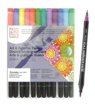 Zig Art & Graphic Twin Brush Pen Çift Uçlu Çizim Kalemi 12li Set Bright - TUT-80/12VBR