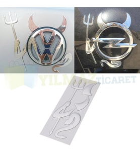 Şeytan Devil Oto Sticker Logo Etiket 3D Kabartmalı Tüm Araçlara