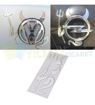 Şeytan Devil Oto Sticker Logo Etiket 3D Kabartmalı Tüm Araçlara
