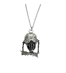 Megadeth Thrash Metal Grup Zincir Kolye – Unisex - 60 cm (Gümüş)