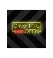 Drive-Thru OPEN Yazılı Neon Tabela