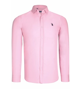 G725 DEWBERRY ERKEK GÖMLEK-DÜZ PEMBE