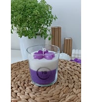 El Yapımı Dekoratif Kalpli Vanilya Kokulu Cam Bardak Mum