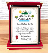 Coğrafya Öğretmenine Plaket (STD)