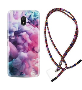 Xiaomi Redmi 8A 8 Pro 9C 9T 10C 11T Pro Kılıf Boyun Asklı Rasta Silikon Pink Cloud 1305