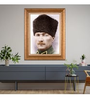 Altın Varaklı Paspartulu Çerçeveli Tablo hb1025