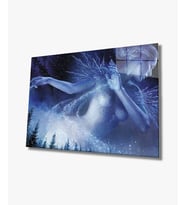 Kadınlar Fantastik Peri Kızı Cam Tablo 4mm Dayanıklı Temperli Cam