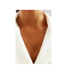 Gold Renk 60 Cm Unisex Çelik Ince Italyan Zincir Kolye