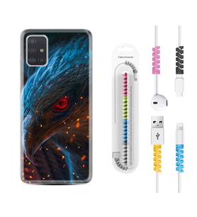 Samsung a71 A72 A73 A7 A9 2018 C7 C9 Kılıf Kablo Koruma Spiral Silikon Şahin 1756