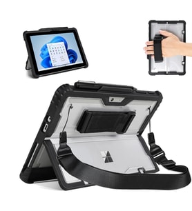 Surface Pro 9/10/11 13 İnç Rugged Kılıf – 360° Stand, El Kayışı, Omuz Askısı, Darbe Emici Koruma (Siyah)
