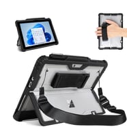 Surface Pro 9/10/11 13 İnç Rugged Kılıf – 360° Stand, El Kayışı, Omuz Askısı, Darbe Emici Koruma (Siyah)