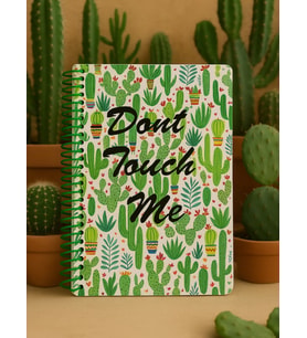 Kaktüs Desenli Spiral Kareli Defter – 80 Yaprak / 160 Sayfa – 18x24 cm