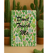 Kaktüs Desenli Spiral Kareli Defter – 80 Yaprak / 160 Sayfa – 18x24 cm