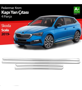 Skoda Scala Uyumlu Krom Kapı Yan Çıtası 4 Parça 2019 Üzeri