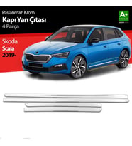Skoda Scala Uyumlu Krom Kapı Yan Çıtası 4 Parça 2019 Üzeri