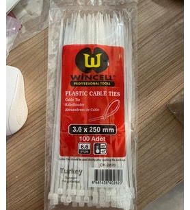 100 ADET 250 MM KABLO BAĞI- CIRT SABİTLEME-SABİTLEYİCİ-TUTUCU-ÇOK AMAÇLI KULLANIM UYGUNDUR .