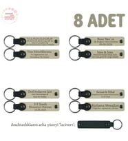 SütlüKahve & Lacivert, Stadyum Işıltısını Seven Taraftar Grupları İçin, İsim Yazılı 8' li Anahtarlık (Sütlü Kahve)