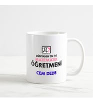 Kişiye Özel Matematik Öğretmeni Beyaz Kupa Bardak (2. Tasarım)