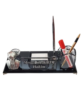 Masalık Buro Ofıs Kalemlık M530SILVER ATA GUMUS Masa İsimliği