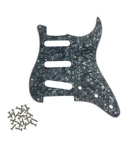 Stratocaster ST Kasa Elektro Gitar Pickguard 3 Katmanlı 11 Delikli Siyah İnci Desenli
