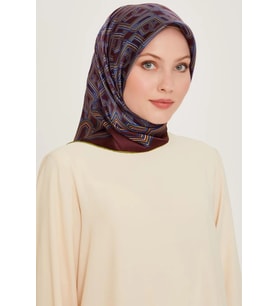 Armine Tivil İpek Eşarp 9213 - 84 Bordo Karışık Desen